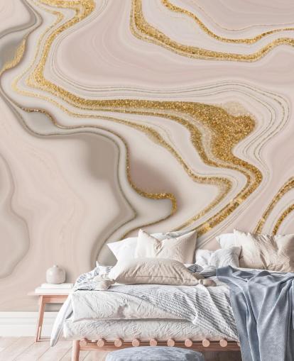 lichtroze en goud aquarelbehang lichtroze en goud aquarelbehang