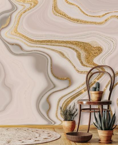 light pink and gold watercolour wallpaper