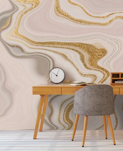 hellrosa und goldene Aquarelltapete hellrosa und goldene Aquarelltapete
