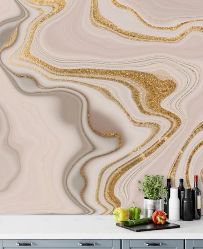 hellrosa und goldene Aquarelltapete hellrosa und goldene Aquarelltapete