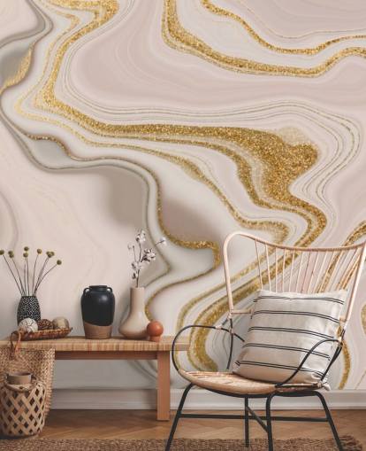 hellrosa und goldene Aquarelltapete hellrosa und goldene Aquarelltapete