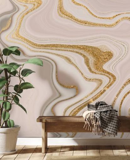 light pink and gold watercolour wallpaper