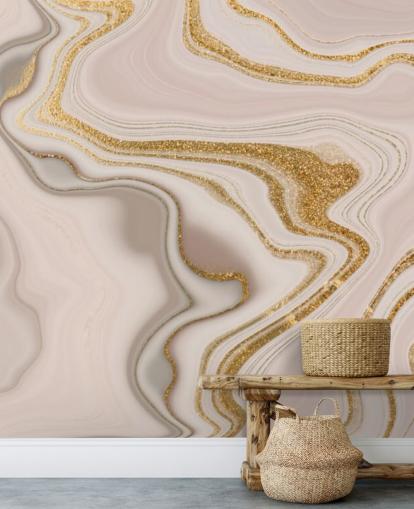 hellrosa und goldene Aquarelltapete hellrosa und goldene Aquarelltapete