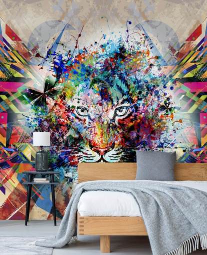 tiger graffiti behang