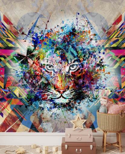 tiger graffiti tapet