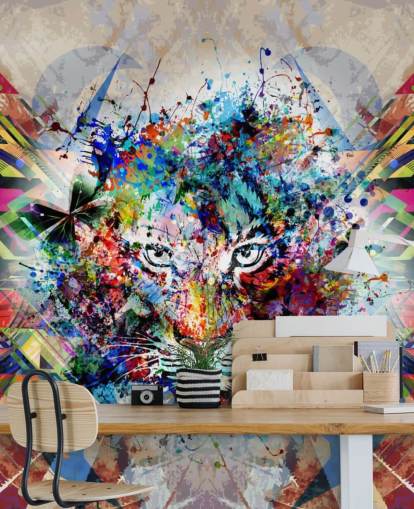 papier peint graffiti tigre