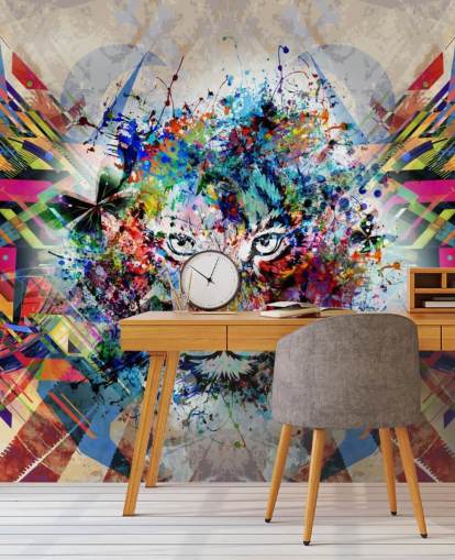 tiger graffiti tapet