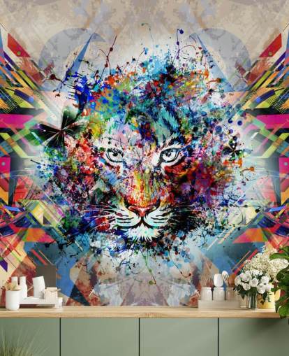 tiger graffiti tapet