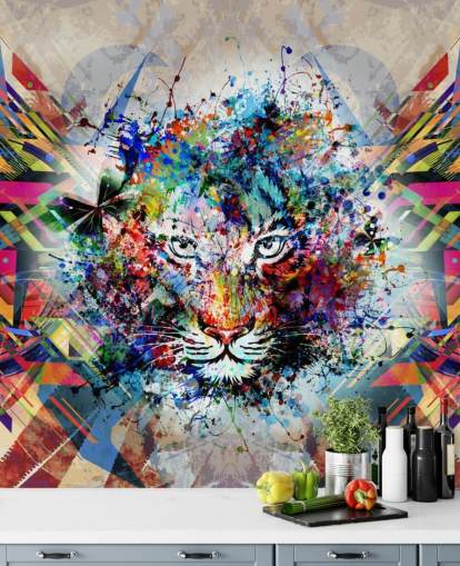 tiger graffiti tapet