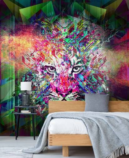 colourful tiger graffiti wallpaper