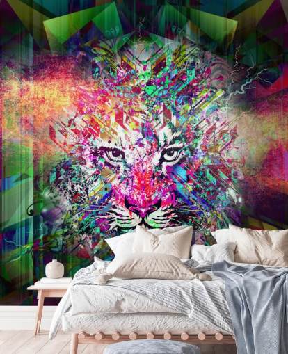 colourful tiger graffiti wallpaper