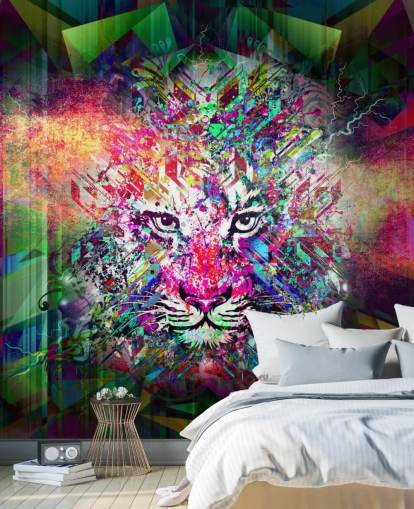 colourful tiger graffiti wallpaper