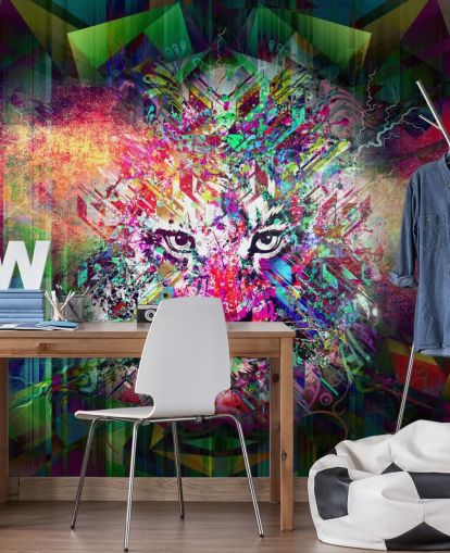 bunte Tiger-Graffiti-Tapete