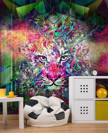colourful tiger graffiti wallpaper