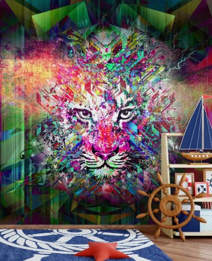 papel de parede colorido de graffiti tigre papel de parede colorido de graffiti tigre