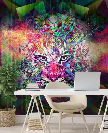 colourful tiger graffiti wallpaper