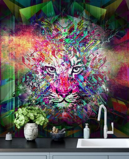 colourful tiger graffiti wallpaper