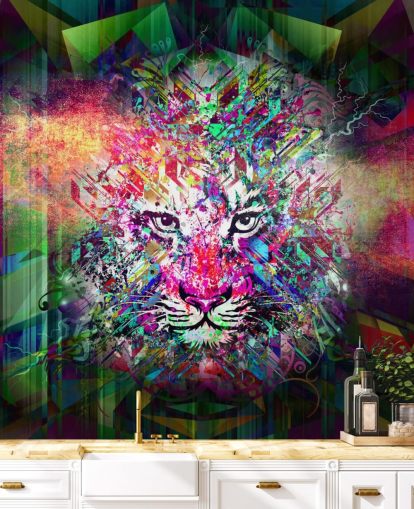 colourful tiger graffiti wallpaper
