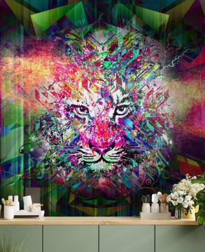 colourful tiger graffiti wallpaper