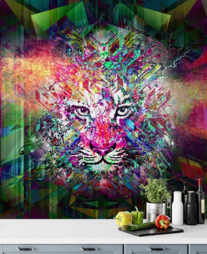 färgglada tiger graffiti tapeter