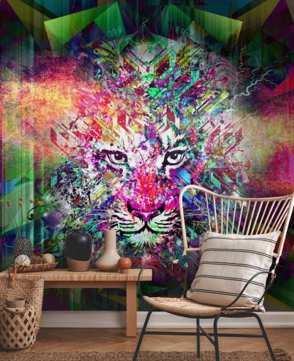 colourful tiger graffiti wallpaper