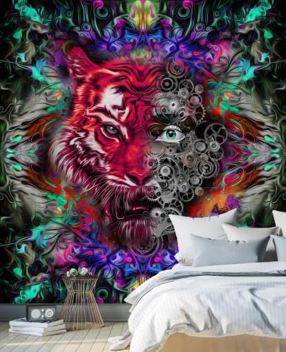 colourful tiger graffiti wallpaper colourful tiger graffiti wallpaper