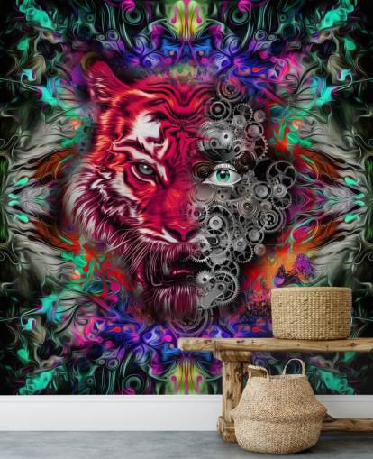 colourful tiger graffiti wallpaper colourful tiger graffiti wallpaper