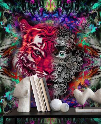 bunte Tiger-Graffiti-Tapete