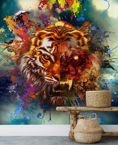 colourful graffiti tiger wallpaper colourful graffiti tiger wallpaper