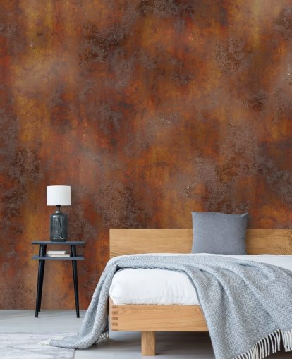papel pintado de metal oxidado naranja quemado