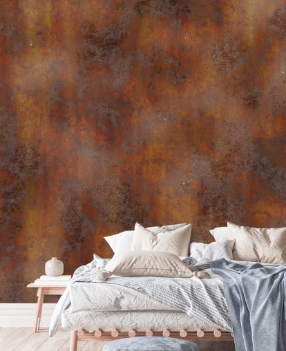 burnt orange rust metal wallpaper