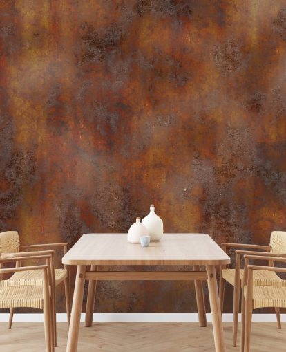 papel pintado de metal oxidado naranja quemado