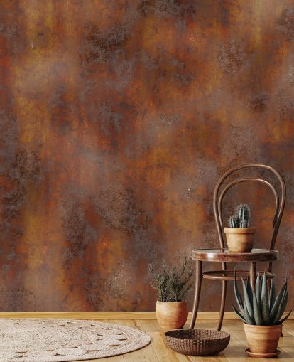 papier peint métal rouille orange brûlé