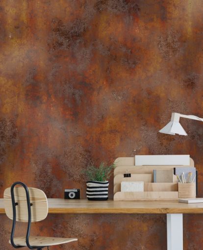 verbrannte orange Rost Metalltapete
