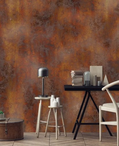 papel pintado de metal oxidado naranja quemado papel pintado de metal oxidado naranja quemado