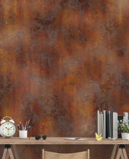 papel de parede metal ferrugem laranja queimado
