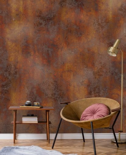 brændt orange rust metal tapet