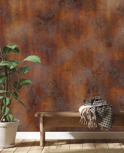 papel de parede metal ferrugem laranja queimado