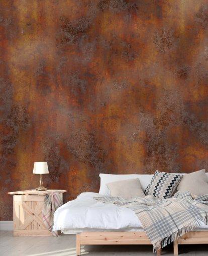 burnt orange rust metal wallpaper