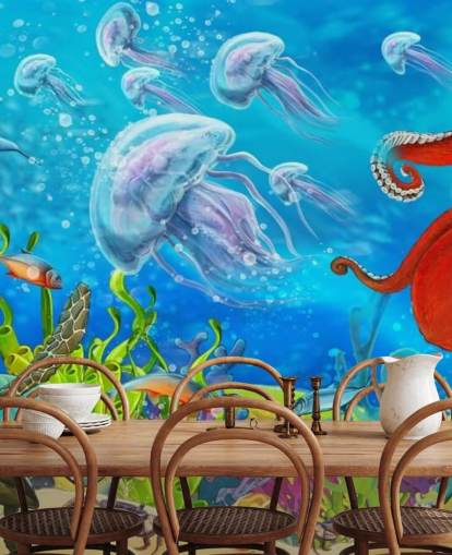octopus and fish wallpaper octopus and fish wallpaper