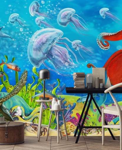 papel de parede de polvo e peixe