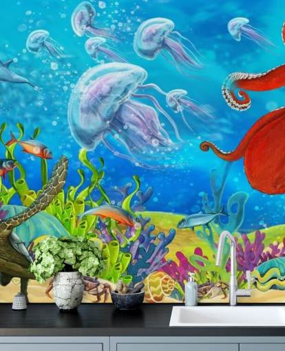 papel de parede de polvo e peixe