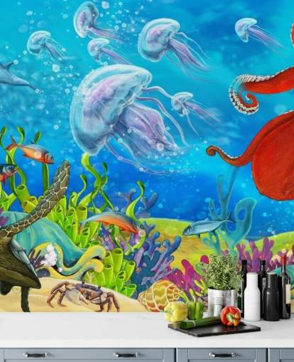 papel de parede de polvo e peixe