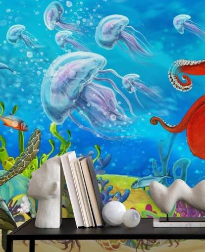 octopus en visbehang