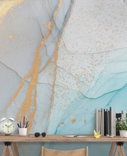 papel pintado de mármol azul claro y dorado papel pintado de mármol azul claro y dorado