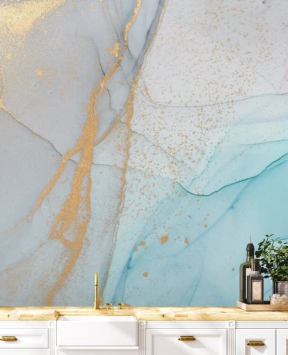 papel pintado de mármol azul claro y dorado papel pintado de mármol azul claro y dorado