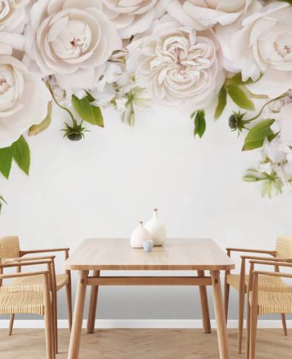 white roses hanging wallpaper