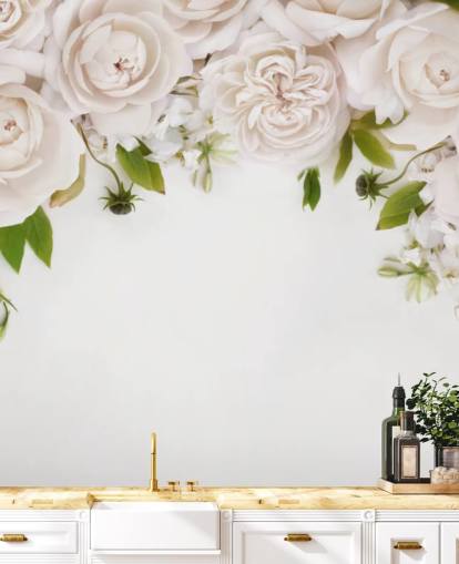 weiße Rosen hängen Tapete