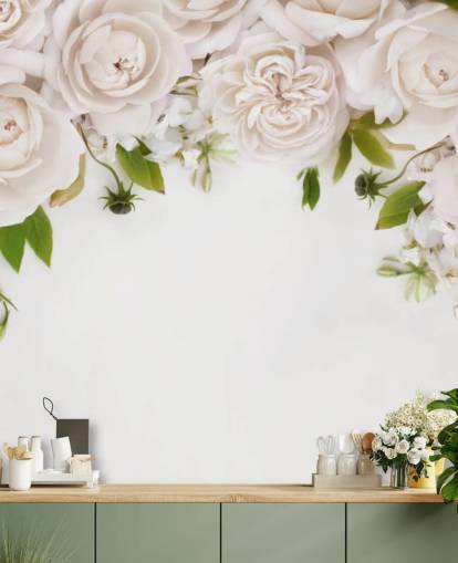 white roses hanging wallpaper