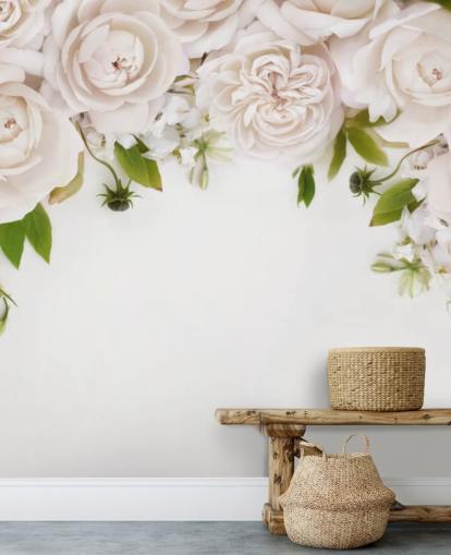 White Rose Chandelier Floral Wallpaper White Rose Chandelier Floral Wallpaper